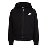 Nike Kids Club Fleece High Low FZ Hoodie, 23 - Noir, 4-5 Ans