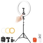 NEEWER Ring Light avec Trépied SRP18-2.4G, 18" Bicolore 3200-5600K Lumière Anneau Professionnel Gradateur 2.4G et Tactile, Commande Selfie Téléphone, éclairage Vidéo TikTok, Salons Lampe Esthetique