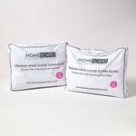 Lot de 2 Couettes Premium 4 saisons en duvet d'oie 10,5 + 4,5 tog, 200 x 200 cm - Blanc - Homescapes