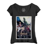 T-Shirt Femme Col Echancré Planet Of Dinosaurs Vieille Affiche De Film Rétro Poster Cinéma Vintage