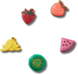 Crocs Unisex's Sparkle Glitter Fruits 5 Pack Shoe Charms, Multicolor, One Size