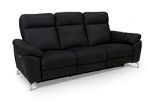 Celebrity 3-seters Reclinersofa - Svart/Sølv Skinnsofaer Svart Scandinavian Choice