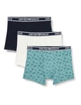 Emporio Armani Men's 3-Pack Core Logoband Boxer Shorts, Cream/Artic ST/Marin, S (Pack of 3)