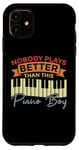 Coque pour iPhone 11 Piano Claviers Pianiste Kid