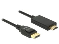 DELOCK – Cable Displayport 1.2 male > High Speed HDMI-A male passive 4K 2 m black (85317)