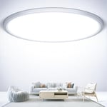 NIBSHOOM Plafonnier LED Rond 6500K,24W/2400LM/IP44 étanche Ultra Mince Plafonnier Salle de Bain,Modernes Simples Plafonnier LED Sans Fil pour Chambre Salon Couloir Cuisine Bureau, 300 * 17mm