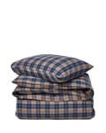 Lexington Denim Blue/Beige Checked Cotton Flannel Påslakanset 150x210 cm