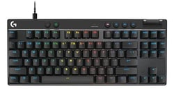 Logitech G Pro X TKL GALVATRON Clavier de Jeu, Ultra-Portable, sans pavé numérique, LIGHTSYNC RVB, Touches en PBT, QWERTY - Noir