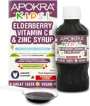 APOKRA Kids Elderberry Syrup, Acerola Cherry Vitamin C and Zinc for Kids | Immu