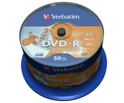 Verbatim – DVD-R, 16x, 4.7 GB/120 min, 50-pack spindel, AZO, printable (43533)