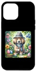 Coque pour iPhone 12 Pro Max Chien détective recherche des objets cachés. Recherche mystère