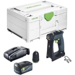 Cxs 18-Basic Perceuse-visseuse sans fil 18 v 40 Nm Brushless + 1x batterie 5,0 Ah + chargeur rapide + Systainer - Festool