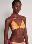 Monsoon Santiago Abstract Print Triangle Bikini Top, Orange