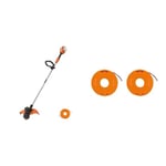 WORX WG183E.9 36V (40V MAX) Dual Battery Cordless 33cm Grass Trimmer Strimmer Line Strimmers Edge & WA0004 Replacement Spool and Line for Grass Trimmers Orange