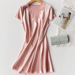 CIDCIJN Chemise De Nuit Pyjama Femme,Silky Satin Women Nightgown Sleepwear Casual Night Dress Oversized Sleep Shirt Sexy Nightshirt Female Sexy Home Dress, Orange,XXL