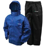 FROGG TOGGS Men's Classic All-Sport Waterproof Breathable Rain Suit, Royal Blue Jacket/Black Pants, X-Large