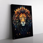 Leo Zodiac Geometric Art Canvas Print for Living Room Bedroom Home Office Décor, Wall Art Picture Ready to Hang, 76x50 cm (30x20 Inch)