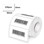 Papier d'étiquettes adhésif blanc transparent pour imprimante thermique Bluetooth,E210,Phomemo P50,étiqueteuse M110 - Type 50x30mm