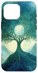 iPhone 16 Pro Max Fantasy Yggdrasil Tree Life Nature Spiritual Moon Case