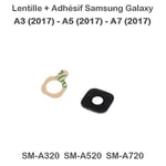 FLEXIPHONE Lentille + Adhésif pour Samsung Galaxy A3 2017 A5 2017 A7 2017 Lentille Verre pour Camera Appareil Photo Arriere A320 A520 A720