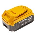 vhbw Batterie compatible avec Dewalt DCS391, DCS381, DCS387, DCS393, DCS391M1, DCS391L1, DCS391B outil électrique (3000 mAh, Li-ion, 18 V)