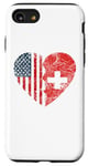 iPhone SE (2020) / 7 / 8 Swiss American Flags Heart | United States Switzerland Roots Case