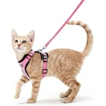 Harnais Chat Petit Chien Laisse Harnais Chaton Réglable Rose xs Collier Harnai Chat Refléchissant Gilet Respirant pour Lapin, Chat Européen, Maine