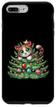 Coque pour iPhone 7 Plus/8 Plus Arbre de Noël mignon Père Noël chat dessin animé