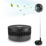 Sollbry - Ventilateur de Bureau Sans Fil - Télescopique 35 à 100 cm - Tête Inclinable 180° - 4 Vitesses - Rechargeable usb - Silencieux 30 dB