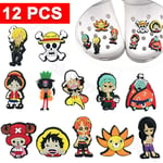 12Pcs Anime One Piece Shoe Charms Set For Croc Sandals Jibbitz Shoes Charm Set