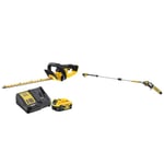 DeWalt - Taille-Haies Brushless XR 18V 5Ah Li-ION - DCMHT563P1-QW - Taille Haie Électrique sans Fil & Élagueuse sur Perche Brushless XR 18V 5AH Li-ION - Élagueuse sans Fil - 4,5 m de Portée