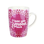 You Are An Angel I Love You Moon & Back Mug Pink White Bone China Cup Gift Box