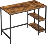 VASAGLE LWD046B01 DESCH Computer Desk PC Desk Office Table med 2 hyllor på höger eller vänster sida för kontor vardagsrum stålram industriell design v