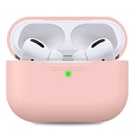 AHASTYLE Coque en Silicone pour Airpods Pro Anti-Rayures Étui de Protection Compatible avec Airpods Pro 2019 [LED Frontale Visible] Housse Antichoc pour Apple AirPods Pro (sans Mousqueton, Rose)