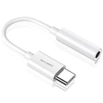 MAS CARNEY USB Type C to 3.5mm Female AUX Adapter, Audio Headphone Jack, Compatible with Samsung Huawei OPPO Vivo Google Pixel iPad Pro MacBook