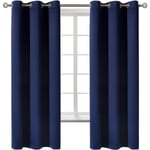 132cmx214cm Mörkläggningsgardiner för vardagsrum, 2-pack, marinblå