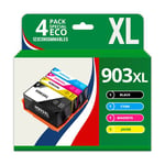 123CONSOMMABLES - 903 XL - Cartouche compatible avec HP 903 903XL Cartouches d'encre pour HP Officejet 6950 6960 Officejet Pro 6960 6970 (pack de 4)