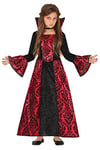 FIESTAS GUIRCA Déguisement Vampire Glamour - Robe Comtesse Vampire Rouge et Noire - Déguisement Halloween Fille 5-6 Ans