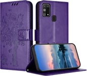 Coque Pour Samsung Galaxy M31s, Coque Portefeuille Housse Cuir Avec Porte Cartes Et Bequille Fermeture Magnetique Etui Pour Samsung M31s - Violet D'encre