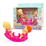 Cicciobello Amicicci, Coffret Double Balançoire, avec 2 Bébés (garçon et Fille), et Accessoires, Jouet pour Enfants dès 3 Ans, GIOCHI PREZIOSI, CC042