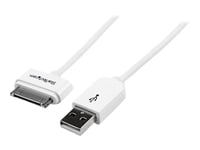 Startech.Com Apple 30-Pin Dock Connector To Usb Cable Iphone Ipod Ipad - Laddnings-/Dataadapter - Apple Dock Hane Till Usb Hane - 1 M - Vit - För P/N: St73007ua