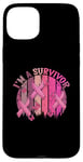 Coque pour iPhone 15 Plus Ruban rose « Im A Survivor » pour la sensibilisation au cancer du sein