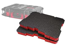 Shadow Foam Packout Toolbox Inserts – Fits The Milwaukee Packout Tolbox Box 2 & 3 [Red 50mm Twin Pack] Easy Peel Foam for Milwaukee Packout System | Power Tool Storage & Toolbox Organiser