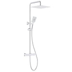 Rainsworth Colonne de Douche Thermostatique, Acier inoxydable tête de douche 30 * 30cm, pommeau de douche de 3 Jets, Douche à Pluie Réglable en Hauteur, Douche Set avec Mitigeur, Chromé