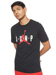 NIKE M J CTN SS Jump Crew Short Sleeve T-Shirt pour Homme M Multicolore - Noir/Rouge (Black/Gym Red)