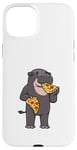 Coque pour iPhone 15 Plus Hippopotame pygmée mangeur de pizza Animaux sauvages