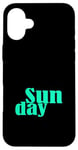 Coque pour iPhone 16 Plus Bleu sarcelle Aqua Sunday Days Of The Week