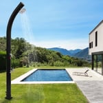 YIS Douche Extérieure Solaire de Jardin avec Robinet mitigeur et pommeau, Eau Froide et Chaude 18 Litres, avec Douche de Pied, Noir