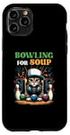 Coque pour iPhone 11 Pro Bowling Pour Soupe Musique Chat Style DJ Chat Portant Casque