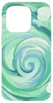 iPhone 15 Pro Swirl Green Color Illustration Pattern Abstract Art Case